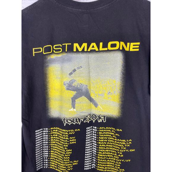 Post Malone Black Short Sleeve Band Tee Summerin  Tour 2019 Small Cotton Tshirt - Picture 8 of 8